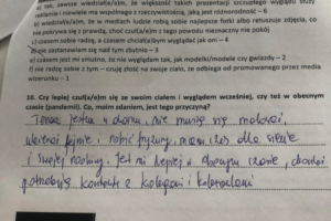 Zmiany w ocenie własnego wyglądu u młodzieży - ankieta 10